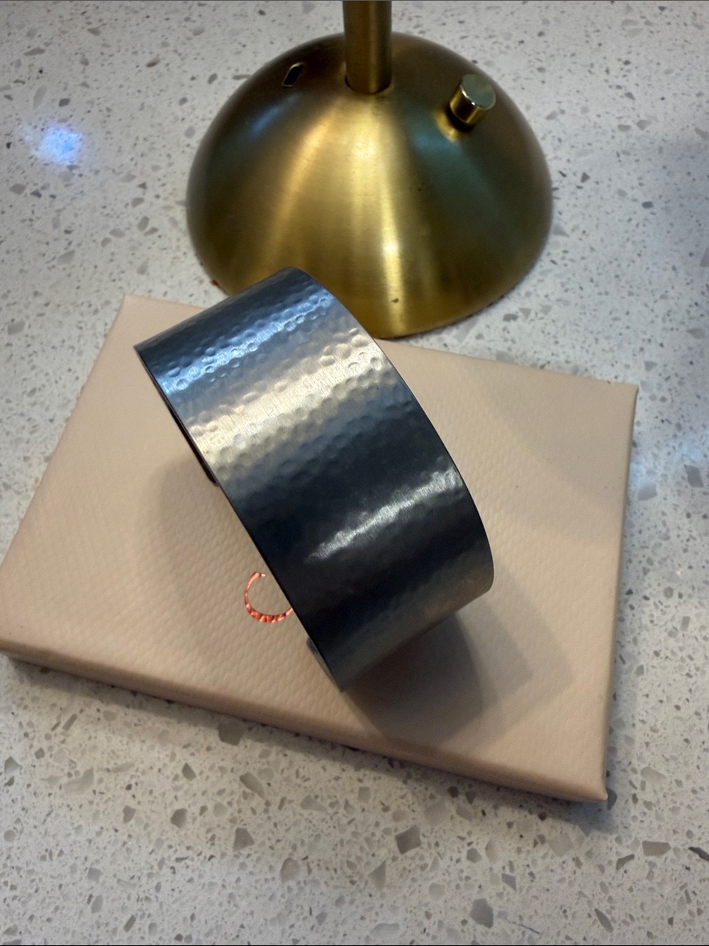 Sleek Wide Cuff Bracelet in Dark Metallic